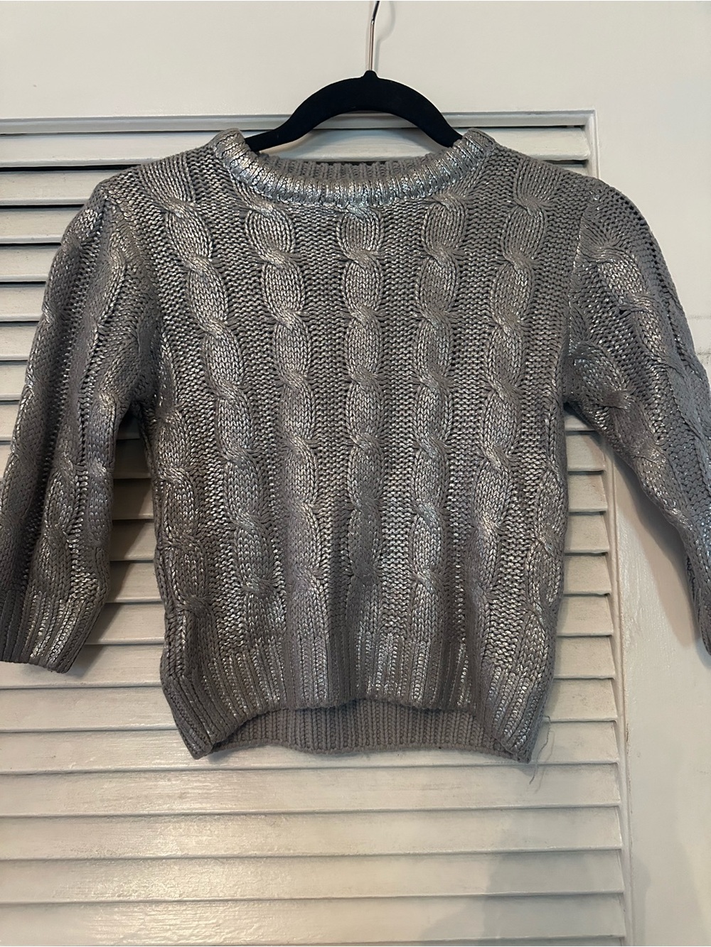 Jessica Simpson Silver Cable Knit Girl's Sweater